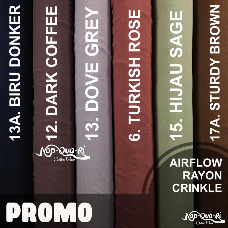 Kain Rayon Crinkle Premium Polos - Per 0,5m Panjang bahan gamis adem jatuh 1
