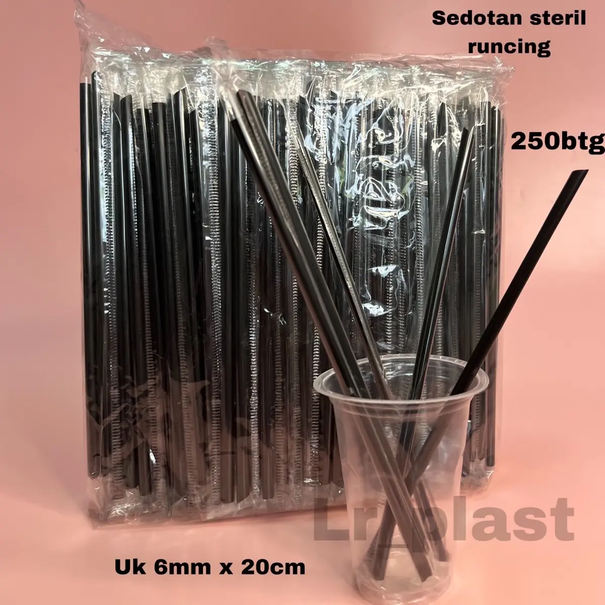 SEDOTAN RUNCING 6mmx20cm / SEDOTAN BUBBLE BUNGKUS STERIL HITAM Kopi