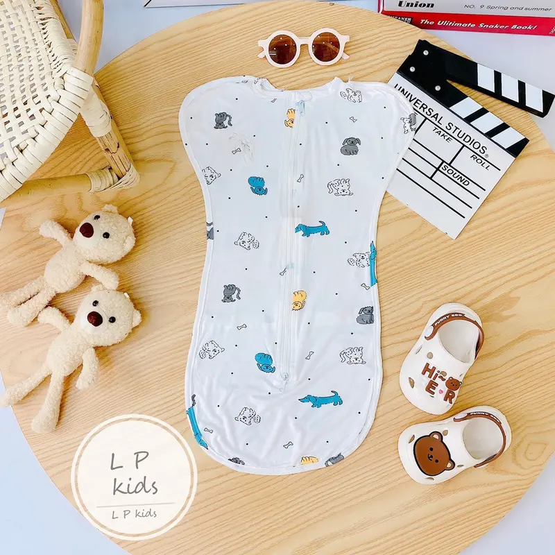 (MS71)Nhộng chũn thun lạnh siêu mềm mịn cho bé yêu màu trắng 2