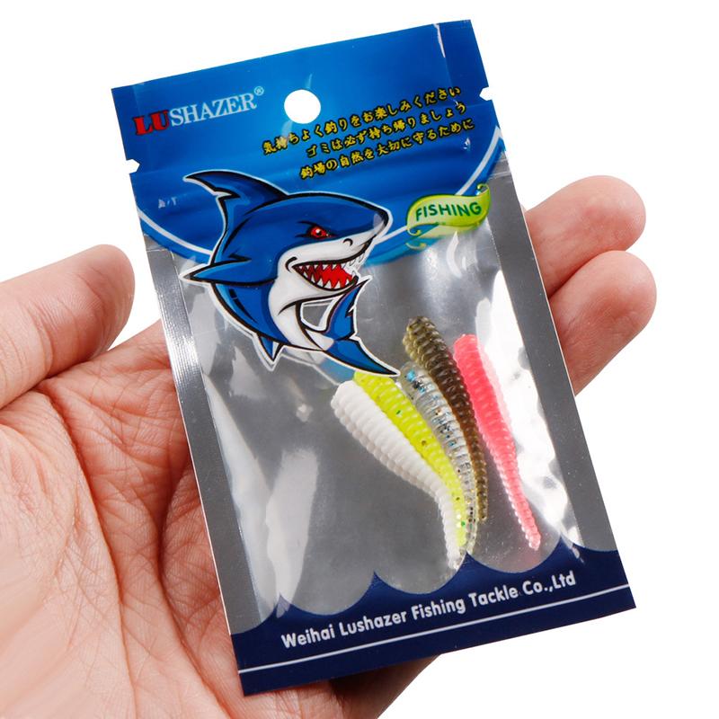 Product Introduction of 10pcs 35mm 0.3g Lua Root Fishing Soft Bait Threaded Soft Bait Mini Soft Worm Straight Tail Lua Fake Bait 14