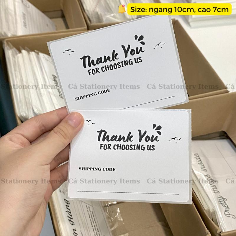 Cá | Set 50 phiếu giao hàng có keo, phiếu ghi mã đơn hàng size 7x10cm - T8 4
