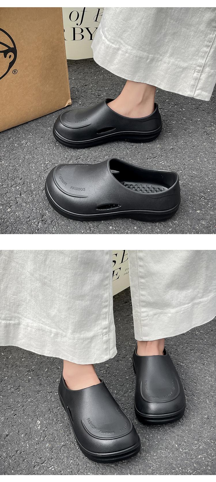 Product Introduction of 2025 Thick-Soled Closed-Toe Half Slippers for Women, Outdoor Wear, 2025 New Lightweight Non-Slip Waterproof Chef Shoes, Clogs 6