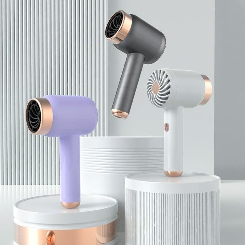 Product Introduction of Creative Wireless USB Hair Dryer Hot And Cold Negative Ion Blow Dryer Quick Drying Rechargeable Salon Tool Woman 16