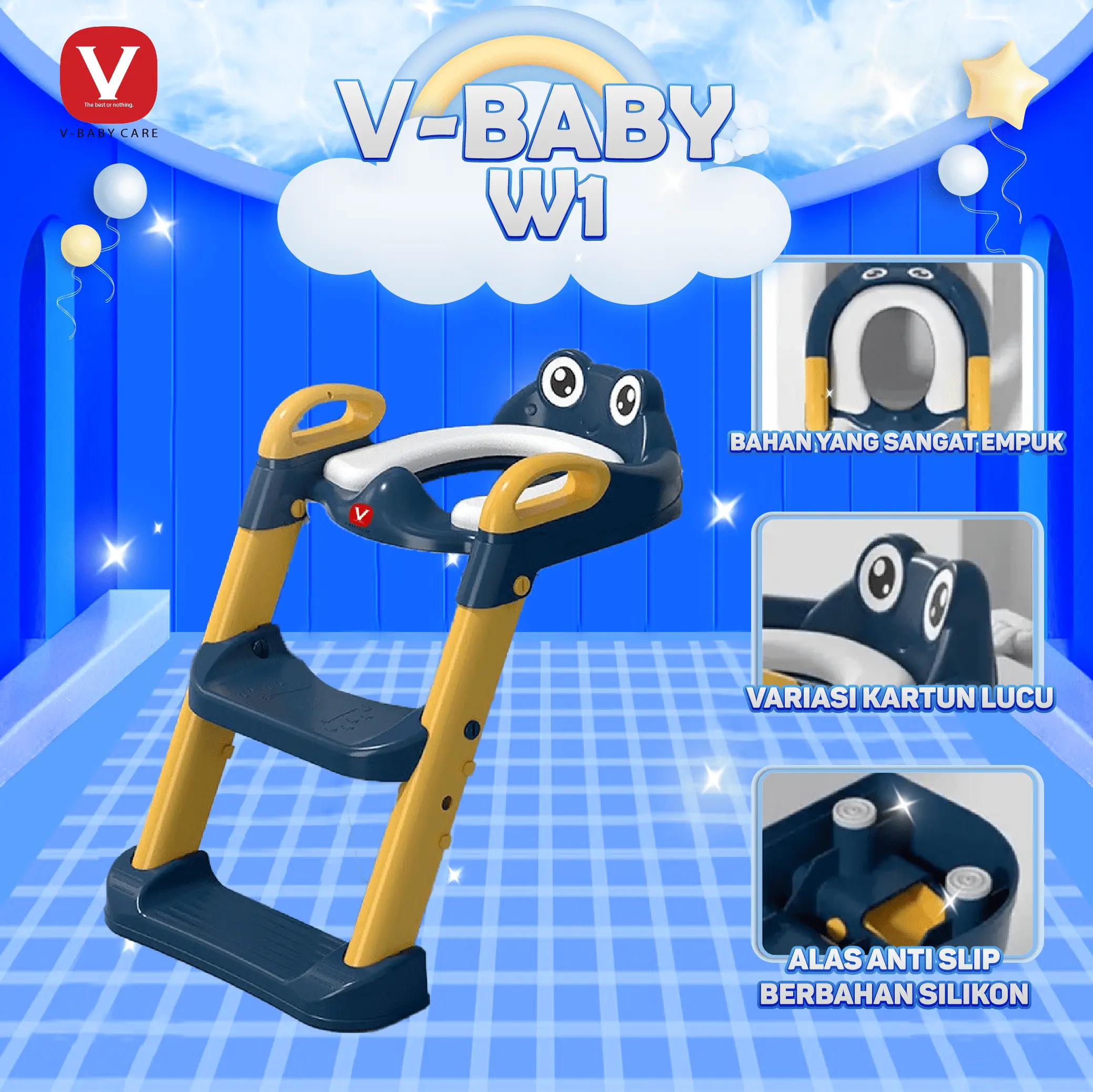 V-BABY CARE  Baby Potty Seat Chair Toilet Training Pispot / Potty Ladder Anak / Toilet Duduk Anak/VBABY-W1