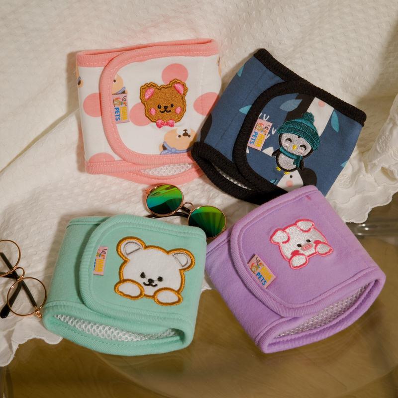 Bỉm Tã Vải Quấn Bụng Thêu Gấu Cho Cún Đực Tã Sinh Lý Cho Chó Tái Sử Dụng Nhiều Lần Thiết Kế Cao Cấp Mùa Hè Hiha Pets.