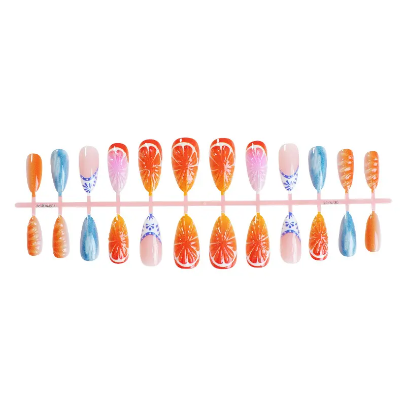 Summer Hand-Made Wear Armor Fresh Ocean Orange Fruit 3D Stereo High Quality Nail Tip