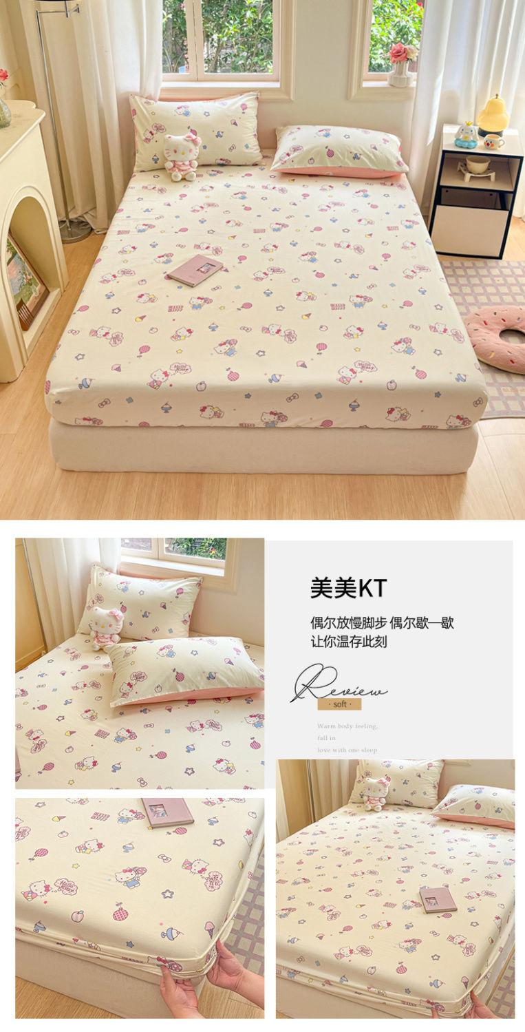 Product Introduction of 2025 Hello Kitty Children's Pure Cotton Fitted Sheet Bed Cover Full Cotton KT Cat Hello Kitty Cartoon Bed Sheet Student Mattress Cover 19