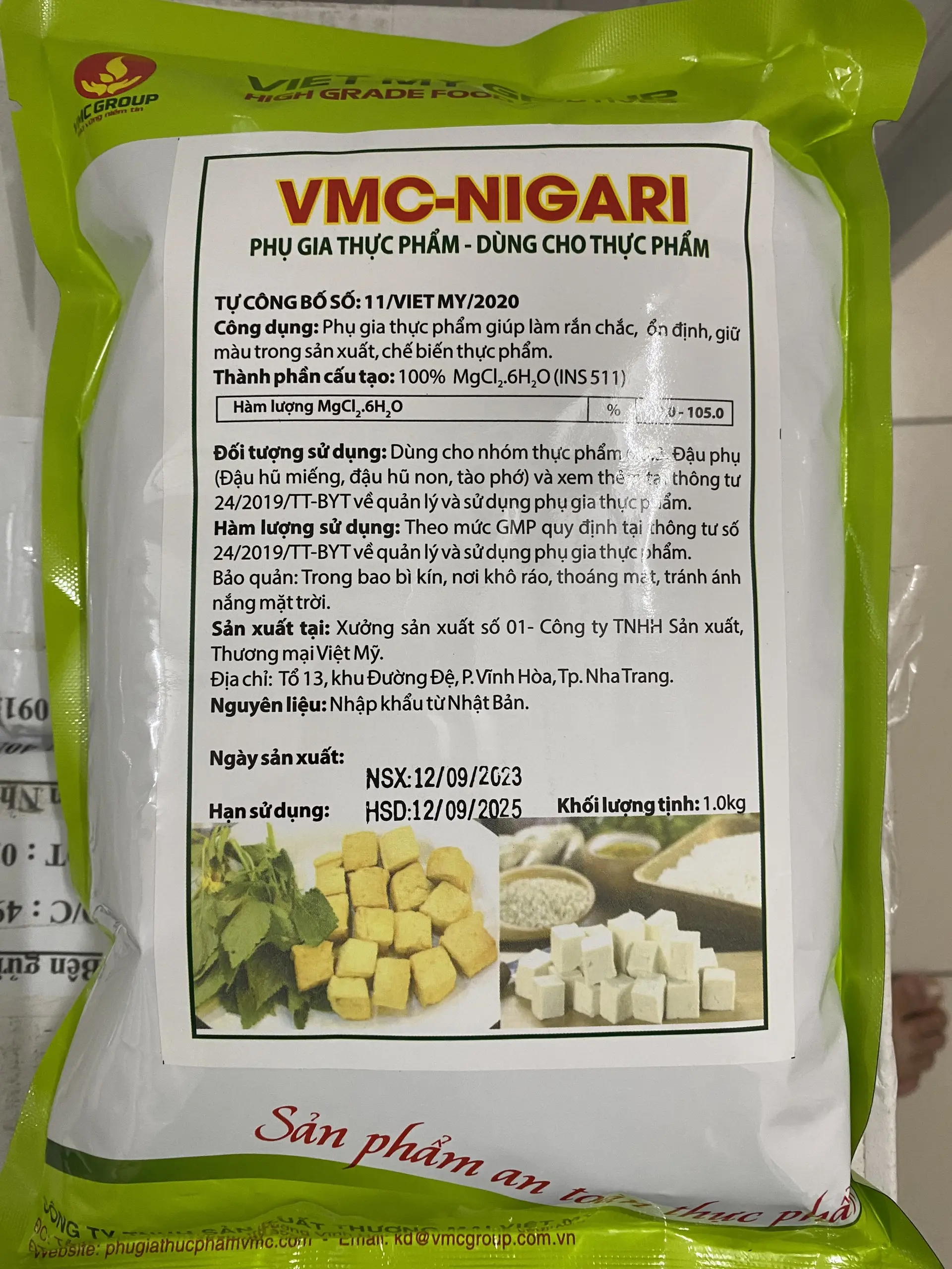 VMC NIGARI - MUỐI LÀM ĐẬU PHỤ MIẾNG - Giúp tạo đông tàu hủ