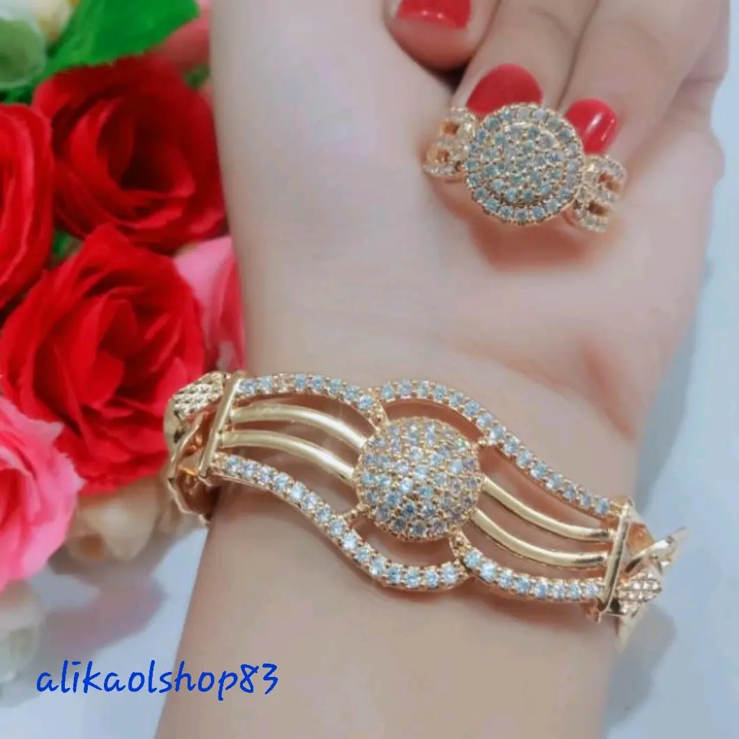 alikaolshop83; Set Gelang Tangan dan Cincin Dewasa Xuping Full Permata Cantik