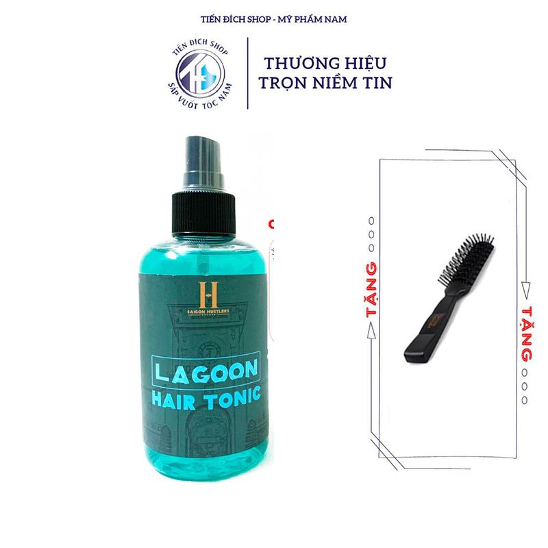 Xịt tạo phồng tóc Saigon Hustlers Lagoon Hair Tonic 200ml cao cấp Việt Nam + Tặng lược tạo kiểu bán nguyệt Chaoba