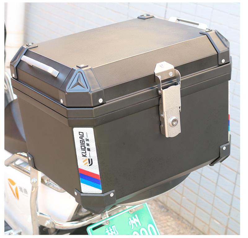Product Introduction of Kuxibao Motorcycle Tail Box Large 48L Trunk Non-Aluminum Alloy Universal Small Size 35L Electric Bottle Trunk 22