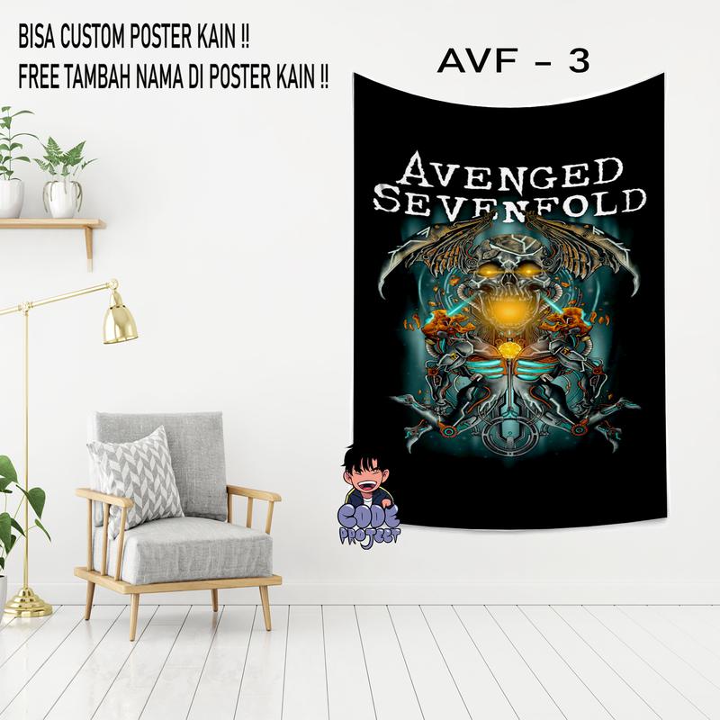 Product Introduction of POSTER KAIN AVENGED SEVENFOLD - hiasan dinding kamar - dekorasi rumah dan kamar - pajangan dinding gambar avenged sevenfold - Ukuran 90x140cm 15