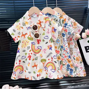 DRESS ANAK PEREMPUAN KERAH FULL KANCING DRESS CHEERFULL FLOWER KOREAN