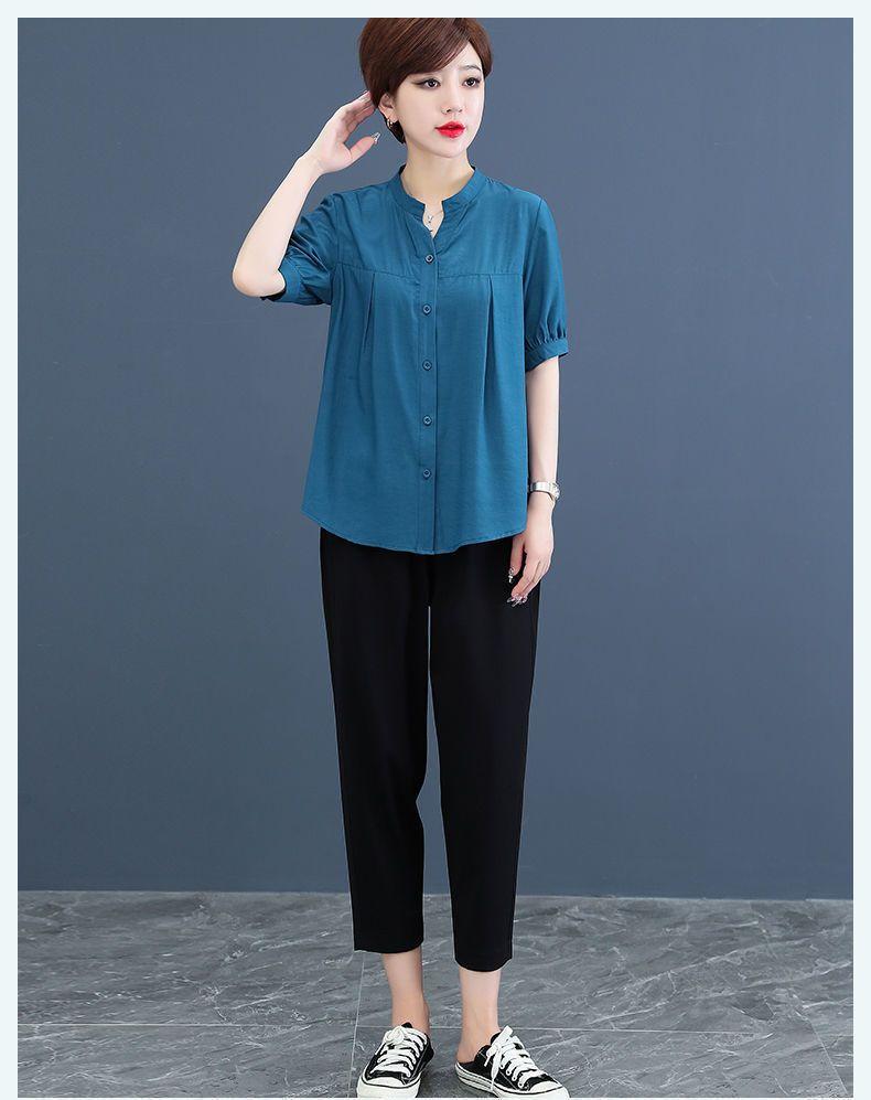 Product Introduction of Áo Sơ Mi Voan, Hàng Mới Về Mùa Hè Cho Nữ, Thời Trang Đẹp, Cổ Chân Đế Áo Sơ Mi Voan, Thanh Lịch, Thích Hợp Cho Quần Áo Của Mẹ, Áo Sơ Mi Nhỏ Áo, Có Sẵn Trong Các Cặp Đôi 35