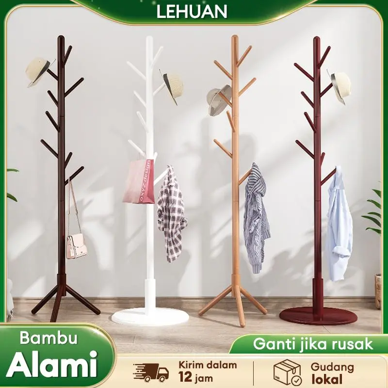 KENS-Gantungan Baju Berdiri Stand Gantungan Kayu Topi Multifungsi Rak mantel Simple Installation Rak mantel bawah silang perakitan sederhana rak mantel ruang tamu rak mantel belajar Furniture