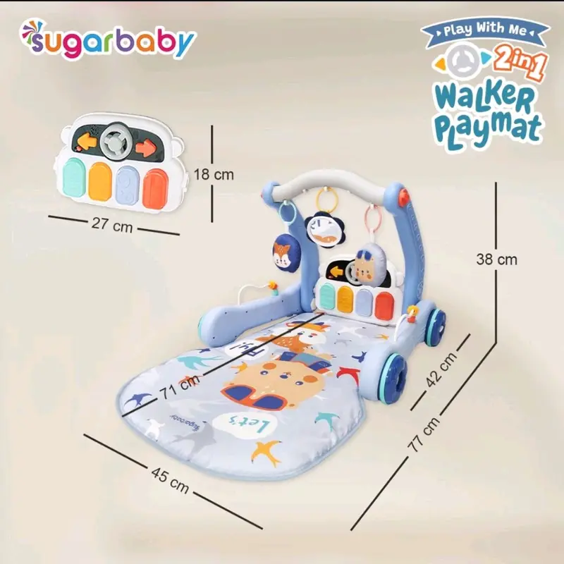 {FREE BUBBLE WRAP}Sugarbaby 2in1 Baby Walker & Playmat/Push Walker/Alat Bantu Jalan Anak 2