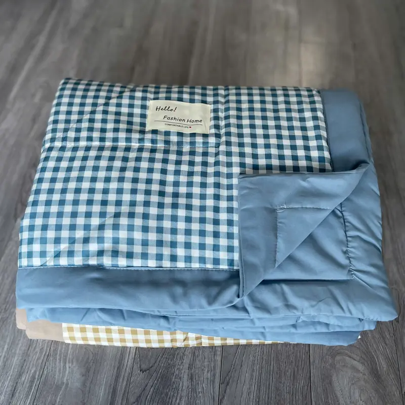 Chăn mền cotton đũi 2mx2m3 màu vintage decor phòng ngủ chần bông hè mỏng mát 2