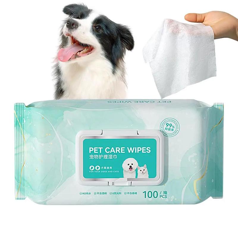 Product Introduction of 100 Sheets Pet Wipes Cat Dog Deodorant Moisturizing Cleaning Tear Stains Decomposition Odor Pure Water Safe Gentle Pet Supplies 7