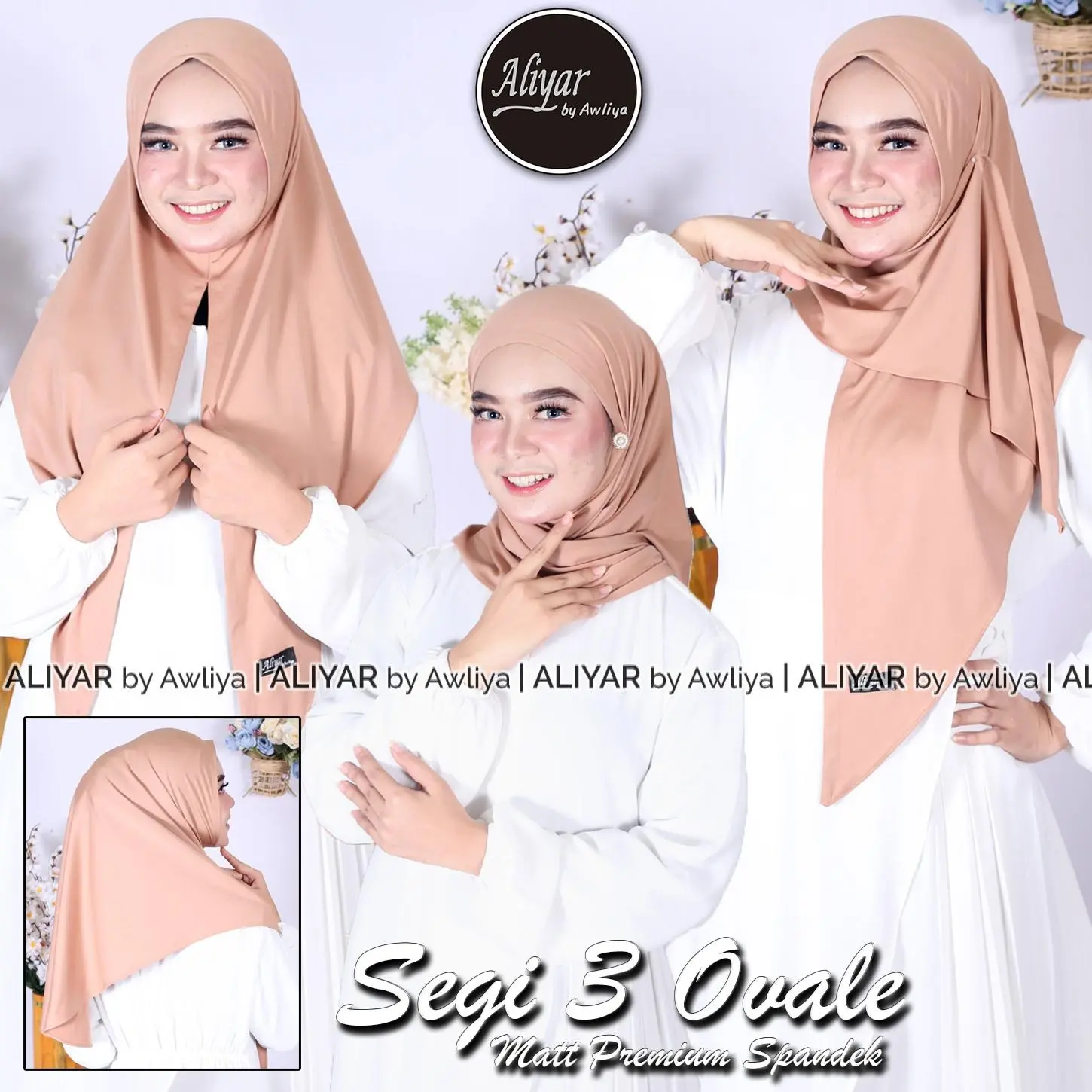 HIJAB SEGITIGA INSTAN OVAL SPANDEK PREMIUM ORIGINAL ALIYAR BY AWLIYA