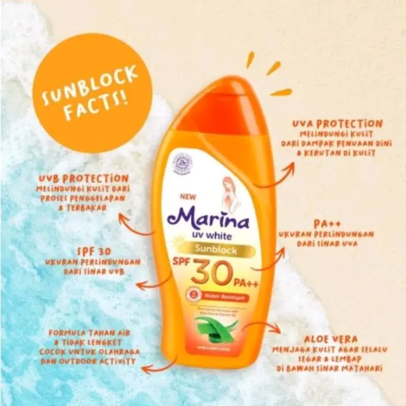marina uv white sunblock spf 30++ Mencerahkan