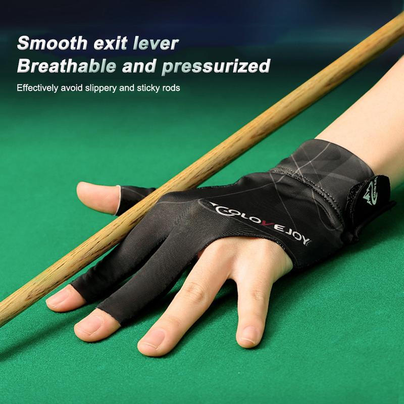 Product Introduction of Open Finger Billiard Gloves Breathable Polyester Snooker Sport Glove Adjustable Sticker Smooth Soft Lightweight Amateur Training 25