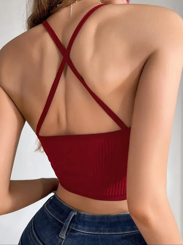 Women's Solid Color Sexy Bra, Fashion Casual Contrast Mesh Lingerie Top for Daily Wear, Women Underwear for All Seasons 5