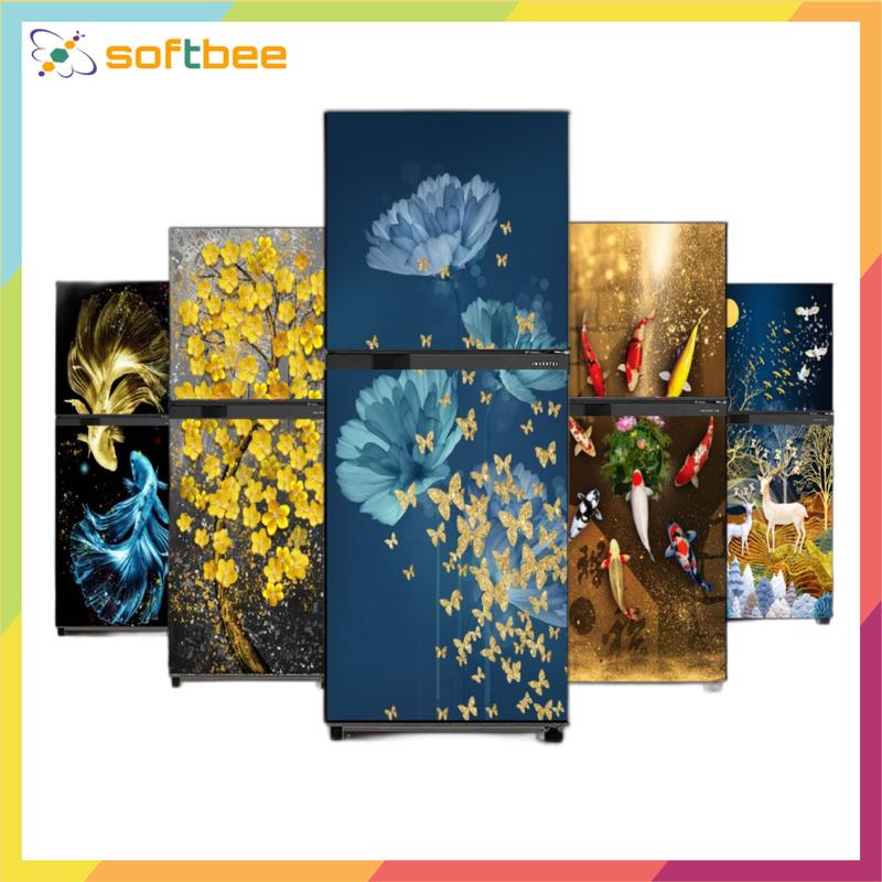 Miếng dán tủ lạnh chất liệu decal chống nước keo bám chắc chắn bao gồm 4 bộ kích thước thích hợp dán tủ lạnh máy giặt và dán trang trí Giấy Dán Tranh Decor Decor Phòng