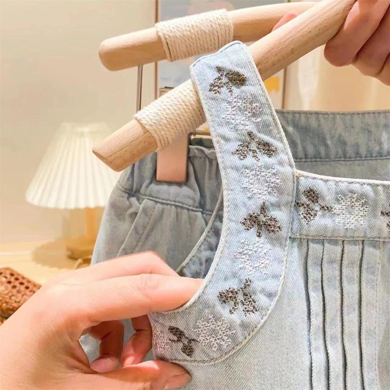[363682] - Baju Setelan Atasan Kancing Celana Panjang Jeans Fashion Anak Perempuan - Motif Gradient Denim 2