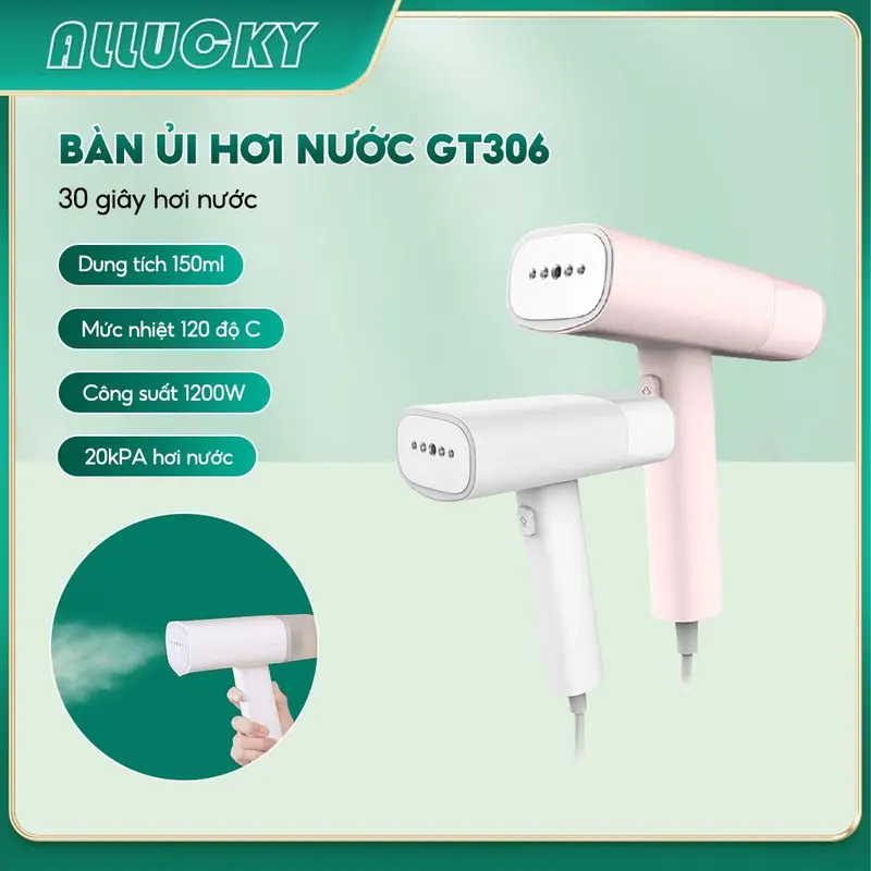 Bàn ủi hơi nước cầm tay Zanjia GT306 - Dung tích 150ml,Công suất 1200W,Từ động tắt điện,Bàn là hơi nước Ủi Quần Áo Là Quần Áo 0