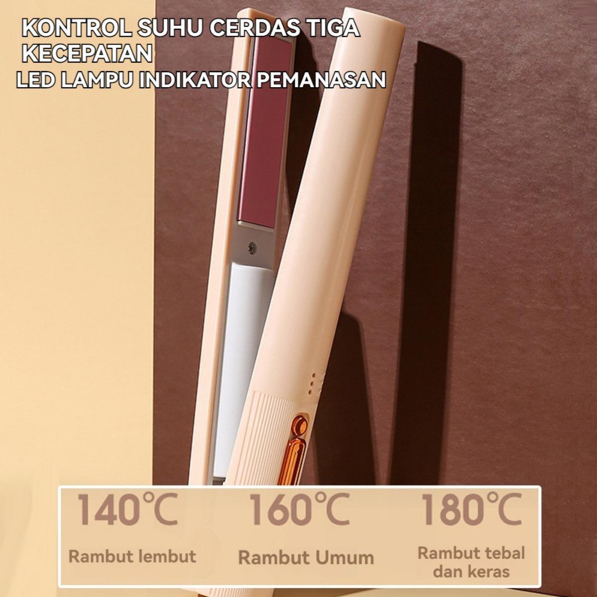 Catokan Wireless Portable Cordless Catok Rambut Multifungsi Catok Lurus Dan Curly 2in1 Catokan Rambut Usb Portable Mini Tanpa Kabel Traveler Hair Straight