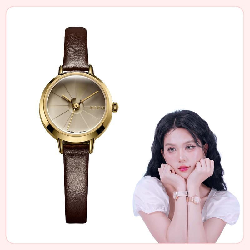 Đồng Hồ Nữ JA-979 Julius Hàn Quốc Dây Da Women Watch Titan