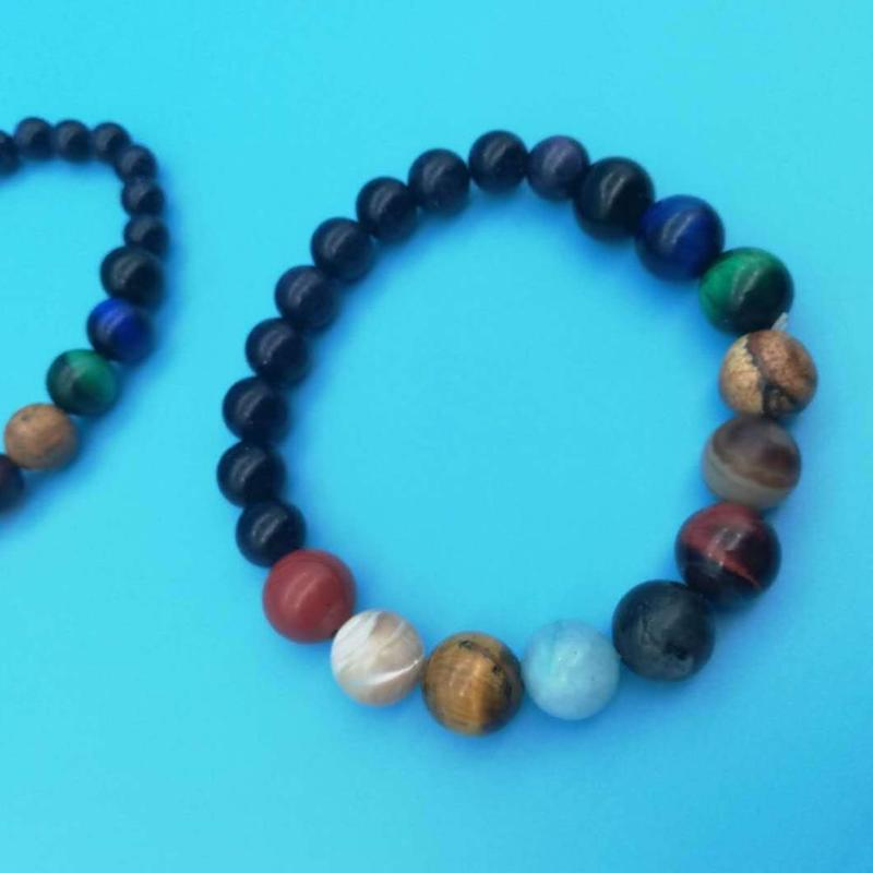 Product Introduction of Unisex Stone Beads Bracelet Universe Eight Planets Galaxy Solar System Couple Constellation Bracelet Gift 28