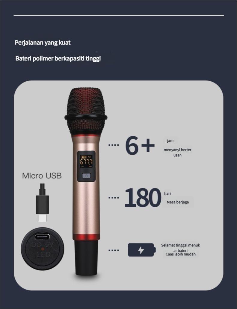 Product Introduction of High-Quality Sound Card, Dual Microphone, Suitable for Home and Car Karaoke, Wireless Microphone, Bluetooth Speaker, Microphone Set, Dual Car and Home Use, Singing and Speaker 15