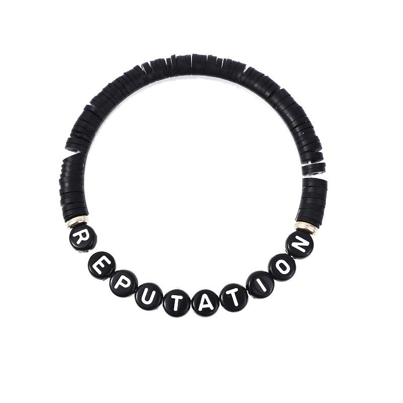 Fashion Bracelet Handmade European and American Taylor Swift Oval Fan Soft Pottery English Alphabet Bracelet Bracelet Small Fresh Ladies Bracelet, SL111611SG. 2