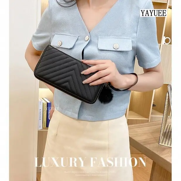 Ví Dài Nữ, BLYJ028 #, Thiết Kế Hình Quả Bóng Nhồi Bông Cầm Tay Đa Chức Năng, Túi Nhỏ Thích Hợp Cho Nữ, Ví 2301 Hình Chữ Nhật Wallet 3