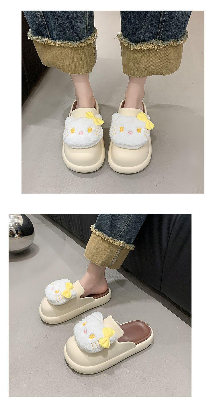 Product Introduction of Búp Bê Mèo Kitty Hoạt Hình, Thiết Kế Dễ Thương, Kiểu Dép Lười Nửa Ngón Chân, Dành Cho Nữ, Thích Hợp Cho Mùa Hè, Có Thể Mặc Ngoài Trời, Hàng Mới Về 2024, Dép Đế Chống Trượt 20