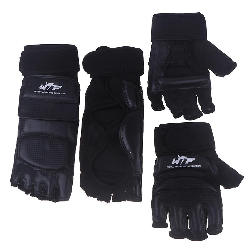 Product Introduction of Găng Tay Karate, 1 Đôi, Thiết Bị Võ Thuật Taekwondo, Găng Tay Chân Da, Bảo Vệ Nửa Ngón Tay Thích Hợp Cho Đấm Bốc, Bảo Vệ Tay Và Chân 29