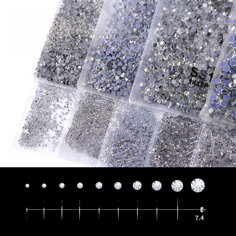 Nail perm bottom flat bottom rhinestone not falling off, white - TikTok ...
