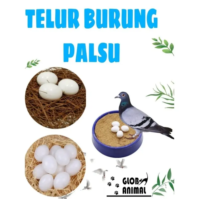 TELUR PALSU TELOR MERPATI PALSU fake egg plastik imitasi mainan burung 1