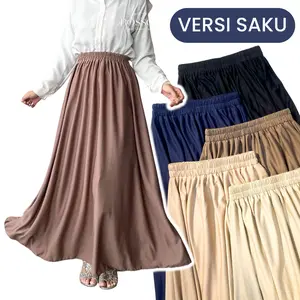 ROK POLOS PREMIUM SAKU - Versi Tersedia Kantong Karet Muslim Panjang Wanita