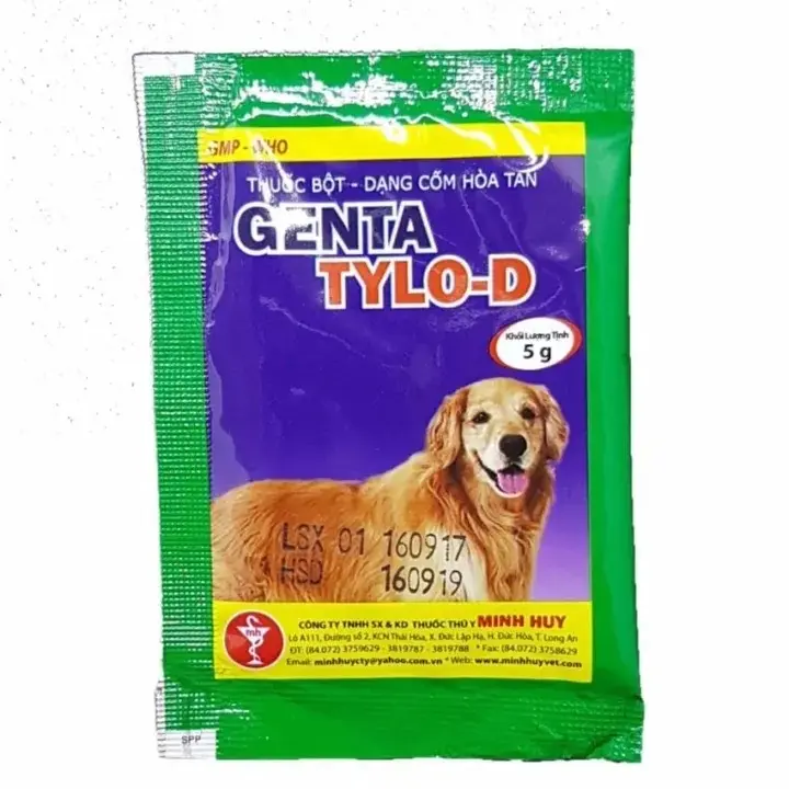 Genta Tylo - D gói 5g Viêm phổi - Viêm ruột tiêu chảy - ói mửa - Viêm vú - viêm tử cung chó, mèo