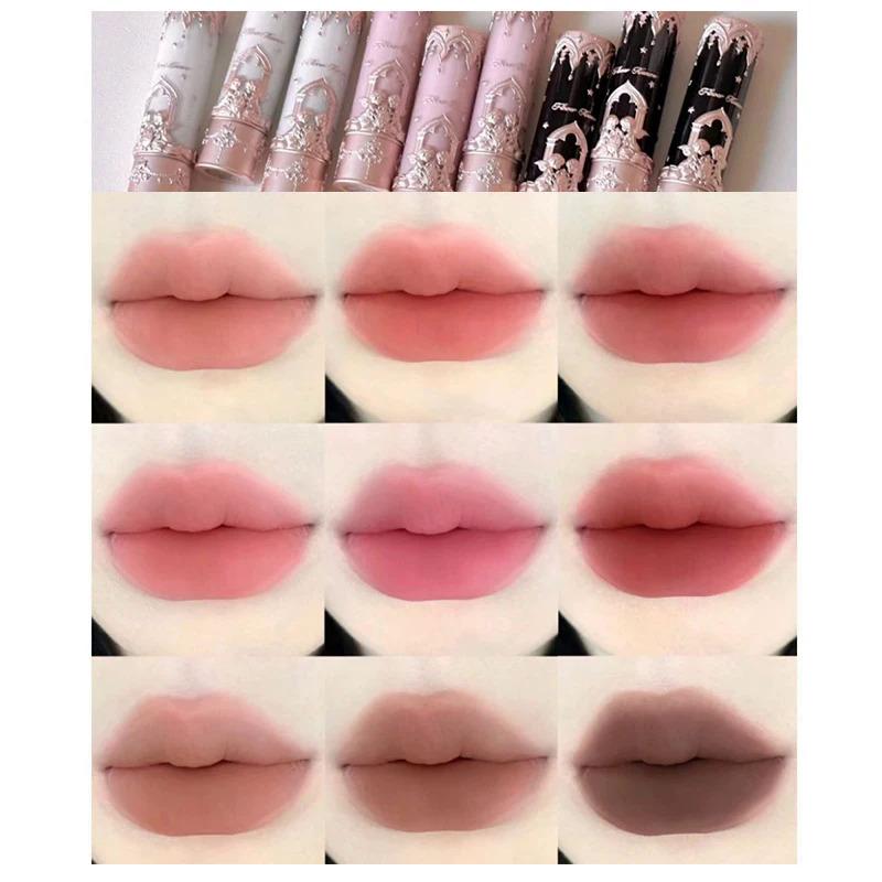 Flower Knows Little Angel Matte Lipstick Long-lasting Easy To Color Velvet Lipgloss Peach Color Natural Lip Makeup Maquillage 4