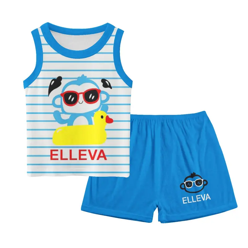 BBI Setelan singlet anak perempuan dan laki laki set lekbong kutung bayi cowok dan cewek unisex import kualitas premium usia 0 4 tahun baju harian tanpa lengan motif karakter lucu 7057 3