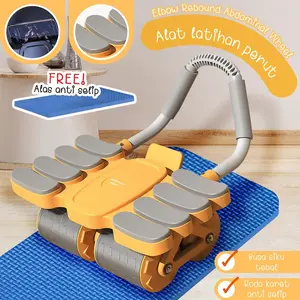Free Matras AB Wheel 4 Roda Roller Alat Gym Plank Push Up Rebound Multifungsi BG SPORT