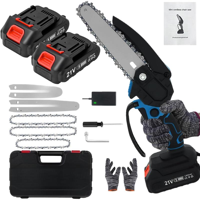 Mini Chainsaw Cordless 6 inch & 4 inch,2-in-1 Portable Electric Chain ...