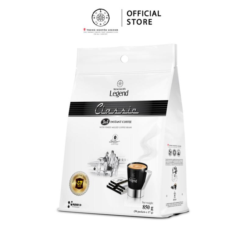 Trung Nguyên Legend Coffee, Cà phê sữa hòa tan Trung Nguyên Legend Classic - Bịch 50 gói Cafe sữa cà phê 3 trong 1