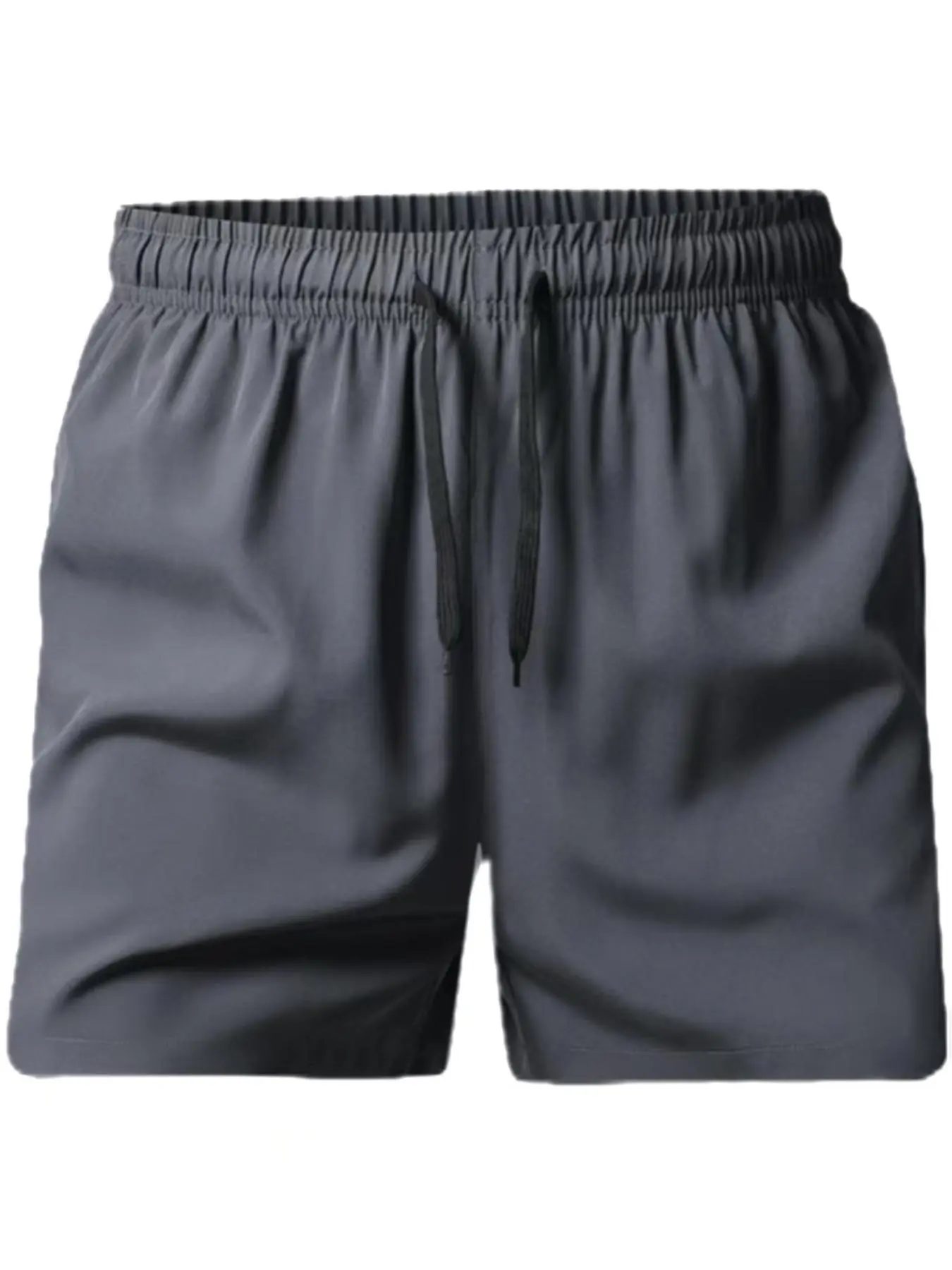 Men's Solid Color Breathable Quick Drying Shorts, Casual Comfy Drawstring Waist Shorts for Running Gym Workout Training, Men's Bottoms for Summer