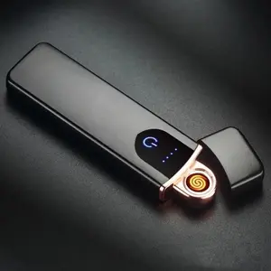 Rechargeable lighter portabel sentuh SGK saklar dual arc USB pengisian sidik jari sentuh sensor layar LED