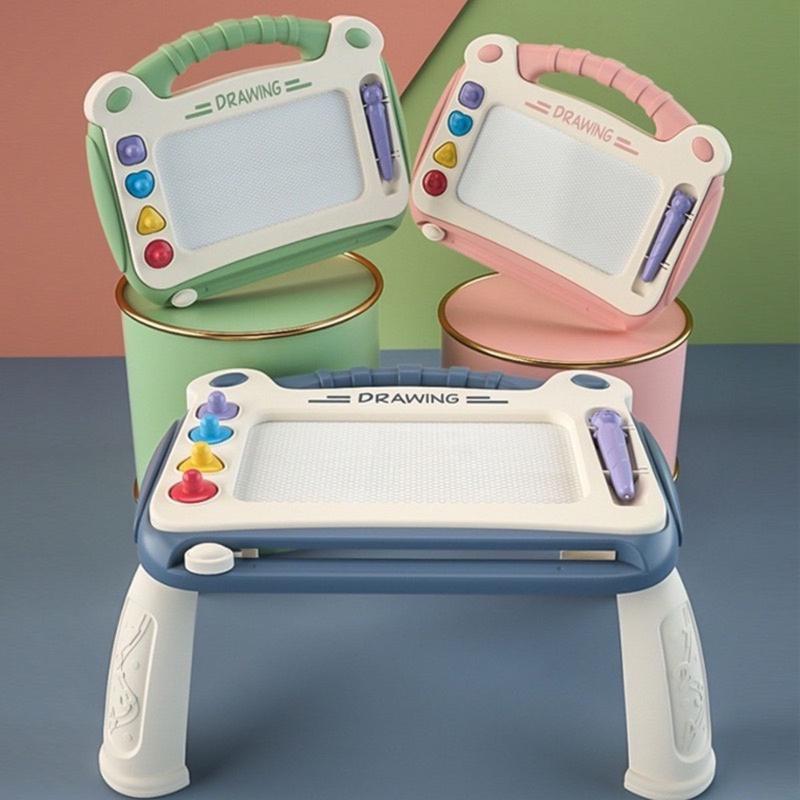 Bảng vẽ tự xóa đơn sắc cho bé thông minh có chân bàn, bảng từ tính tập viết, tập vẽ cho bé Đồ Chơi Kem Toys