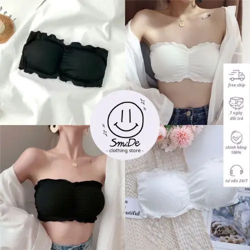 Áo Bra Viền Bèo Có Mút Không Dây Để Lộ Vai Quyến Rũ Nữ Tính